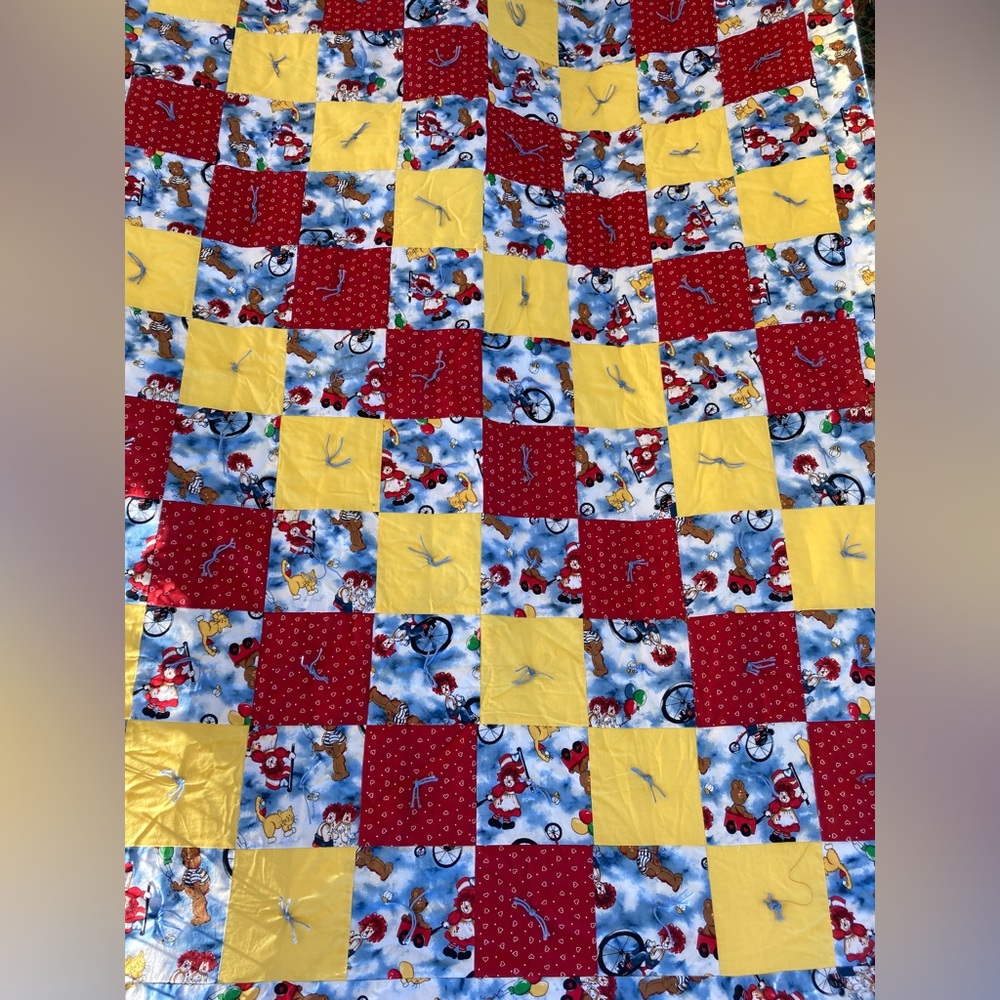 New 44inx58in Raggedy Ann Personal Size Patchwork Handmade Quilt(Raggedy Dreams)